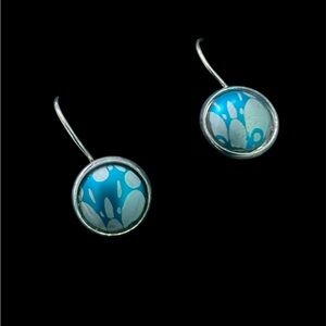 Artisan Aluminum Earrings Turquoise Blue